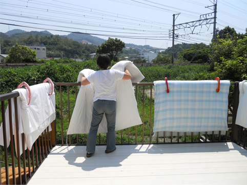 Summer Japanese Futon and Comforter Airing